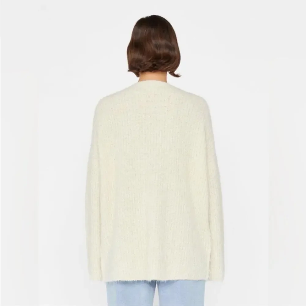Frame Denim Lounge Cardi in Off White Alpaca Large NWT